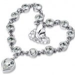 Women’s Sterling Silver Heart Swarovski Crystals Bracelet