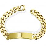 Men's ID Curb Gold Plated Stainless Steel Bracelet ( 8 inches)