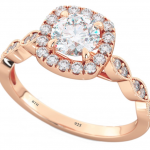 925 Sterling Silver Rose Gold Tone Pear-Cut Cubic Zirconia Ring