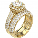 925 Sterling Silver Halo Design 925 Sterling Silver 18k Gold Tone