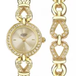Limit Ladies' Gold Plated Stone Set Watch and Bracelet Set