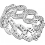 Cuban Curb Chain Unisex Ring Sterling Silver