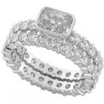 Ladies 925 Sterling Silver Full Eternity Rings Set Eternity Band Set with Cubic Zirconia Ring Code: 377