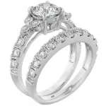 Celebration of Love Round Cut Sterling Silver Bridal ring set