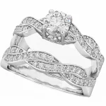 Two Entwined Bridal Ring Set