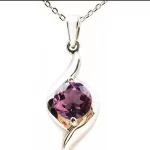 Ladies Gem Stone Pendant Necklace in 925 Sterling Silver 2.2ct Amethyst