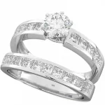 925 STERLING SILVER Ladies Sterling Silver Solitaire Wedding Ring Set With Dazzling Stones Code: 191