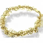 Ladies Multi Link Of Star 24k Gold Layered Charm Star Bracelet - 7.2 inches/18.5
