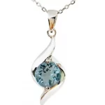 Ladies Pendant 2ct Swiss Blue Topaz