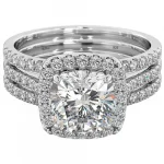 The 3-PIECE Cushion Cut Cubic Zirconia Ring Set