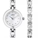 Limit Ladies Silver Plated Stone Set Watch and Bracelet Set