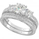 Three Stone Engagement Ring Set