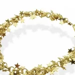 Ladies Multi Link Of Star 24k Gold Layered Charm Star Bracelet - 7.2 inches/18.5