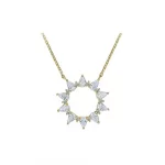 Open Sun Pendant Necklace Gold Plated 925 Sterling Silver