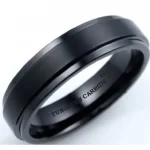 Midnight Magic Black Tungsten Carbide 7mm Wedding Ring - Unisex