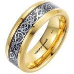 Celtic Classic Gold Plated Tungsten Carbide Wedding Band for Men