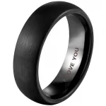 Black Tungsten Ring 6mm Engraved I Love You Classic Wedding Engagement Comfort F