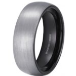8mm Brushed Tungsten Wedding Engagement Ring With Black Interior Code: 408