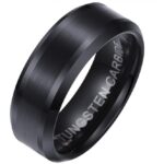 8mm Tungsten Ring, Comfort Fit Black Tungsten Carbide Wedding Ring, Engagement Ring, Anniversary Ring Code: 546