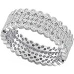 925 Sterling Silver 4 rows Eternity Band Ring Code: 254