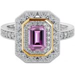 925 Sterling Silver Created Purple Amethyst Stone Halo Ring Vintage Allure Silver Halo Ring with Amethyst Cubic Zirconia Code 540