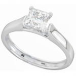 925 Sterling Silver Ladies Princess Cut Solitaire Ring Code: 198