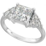 925 Sterling Silver Princess Cut Cubic Zirconia Engagement Ring Perfect Princess Cut Ring Code: 505