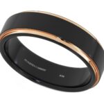 Black Tungsten Carbide Rose Gold Wedding Band Ring 6mm Code: 288