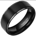 TUNGSTEN Mens Black Tungsten Ring 8mm Engraved I Love You Classic Wedding Engagement Comfort Fit Band Ring Code: 402
