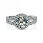 Aureole 925 Sterling Silver Cubic Zirconia Halo Ladies Ring Code: 3356