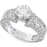 Filigree Design 925 Sterling Silver Ring Midnight Rose Engagement Ring Code: 289