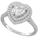 Ladies 925 Sterling Silver Double Halo Heart Ring Code: 236