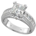 Ladies 925 Sterling Silver Princess Cut Solitaire Ring Perfect Princess Cut Wedding Engagement Ring Code: 363