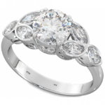 Ladies Brilliant & Marquise Cut 925 Silver Ring Wedding Engagement Band Ring Code: 151