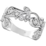 Ladies Floral Filigree Silver Wedding Band Ring Wedding Engagement Band Ring Code: 426
