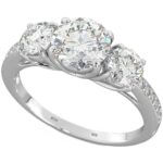 Ladies Sterling Silver Three STONE Cubic Zirconia Ring Temptations of Eden Engagement Ring Code: 301