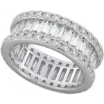 Round & Baguette CZ Full Eternity Ring in 925 sterling silver Code: 311
