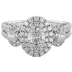 Sterling Silver Double Halo Oval Cut Cubic Zirconia Ring Heavenly Halo Silver Ring Code: 504