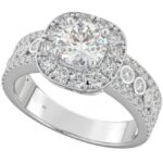 Sterling Silver Vintage Halo Cubic Zirconia Eternity Ring Dolce Vita Halo Engagement Code: 517