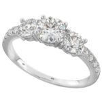 Timeless Trilogy 3 stone Cubic Zirconia 925 Sterling Silver Ring Code: 414