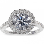 Victoriana 925 Silver Halo Engagement Ring Sterling Silver Cubic Zirconia Halo Solitaire Vintage Engagement Ring Code: 153
