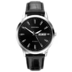 Sekonda Men's Black Leather Strap Watch