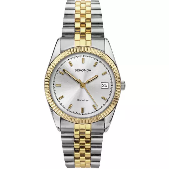 Sekonda Ladies Classic Watch (4474) - Round | 20mm | Gold Stainless Steel  Expanding Bracelet | White Dial | Sekonda