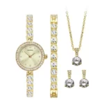 Sekonda Gold Watch, Bracelet, Necklace and Earrings Gift Set